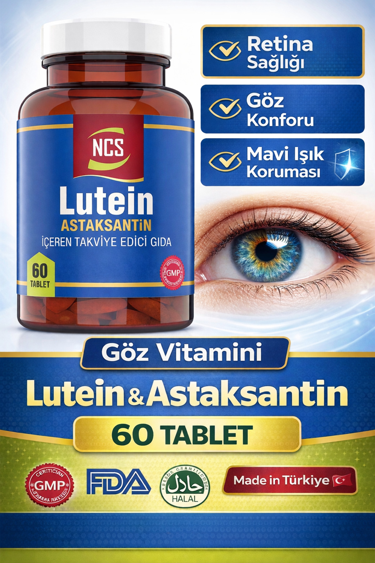 Ncs Lutein 15 Mg Astaksantin 12 Mg 60 Tablet Çinko Vitamin A