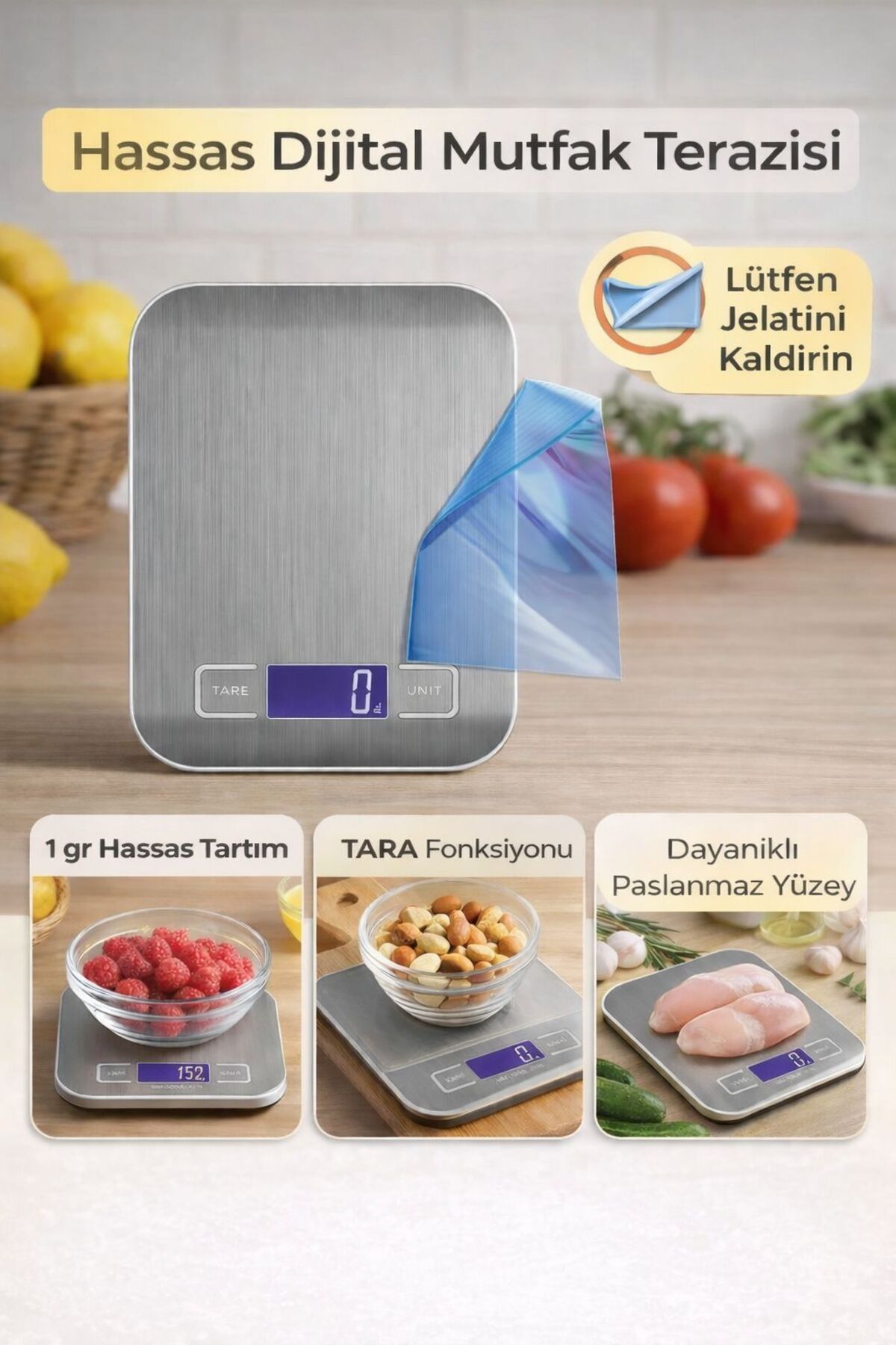 Platinum Kitchen Scale Digital Weighing Scale With Precision Lcd Screen 5 Kg