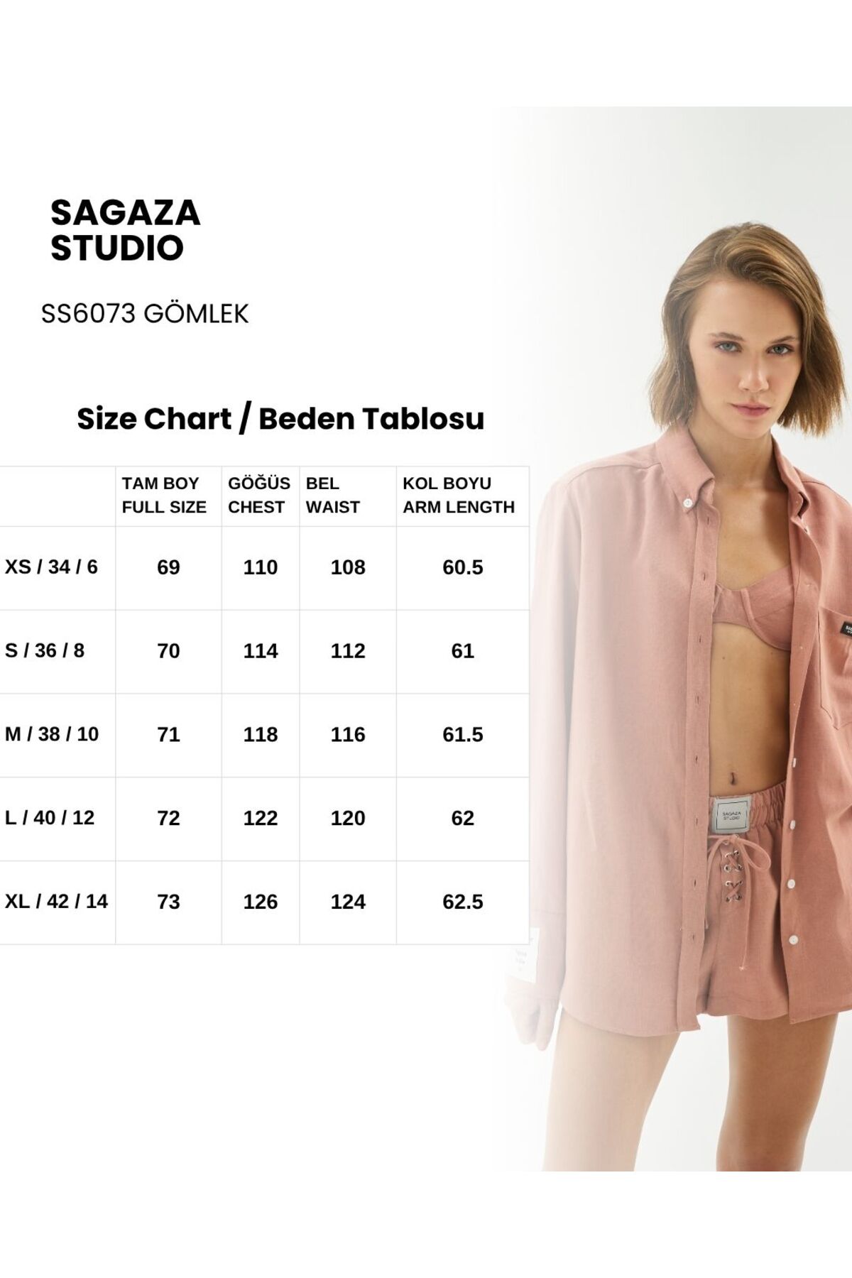 Sagaza Studio SS6073 Keten Gömlek