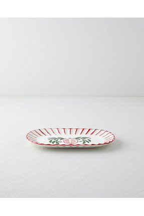 English Home Etna Seramik Kayık Tabak 28,5x15,5 cm Kırmızı