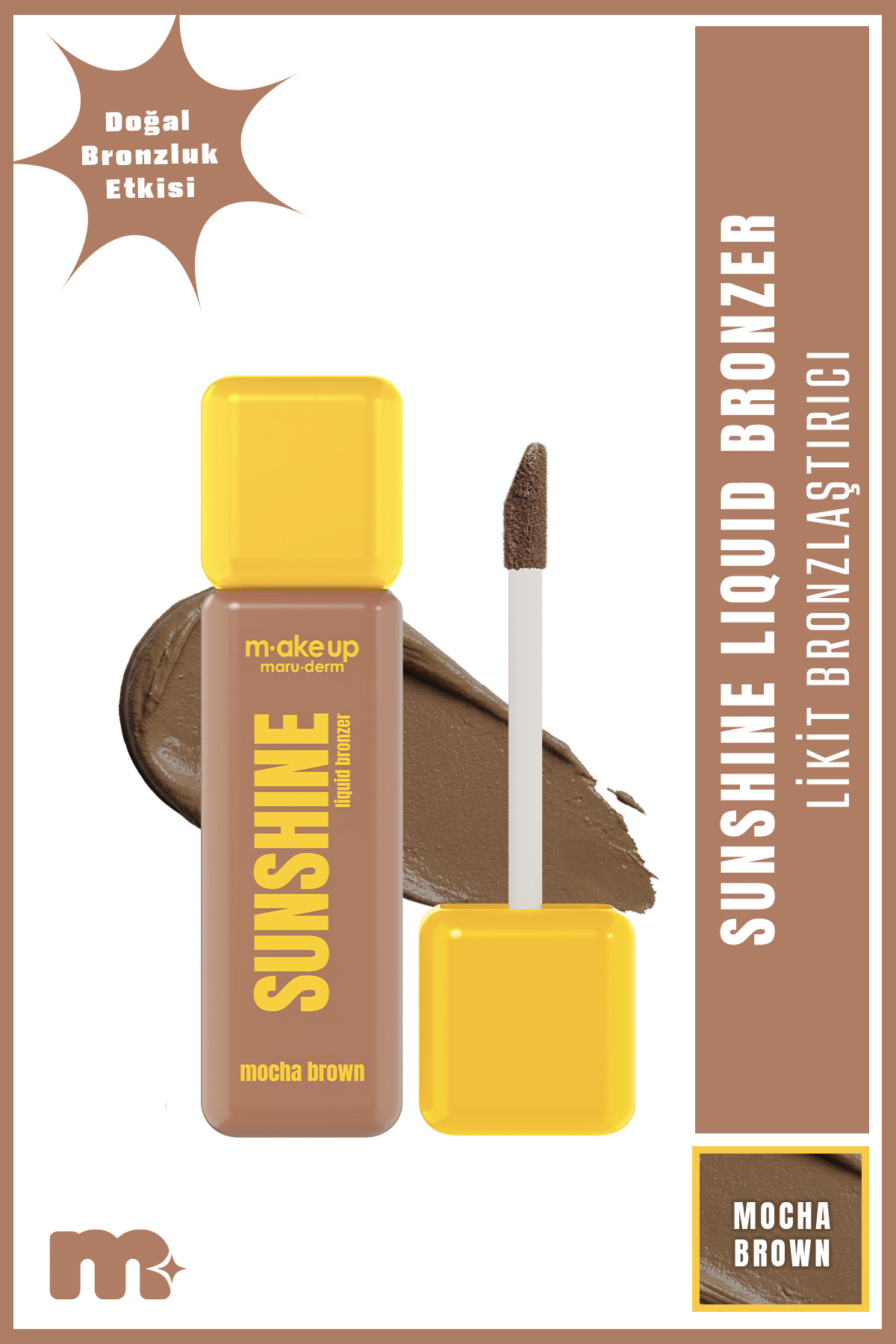 Maru.Derm make up maruderm Yoğun Pigmentli Likit Bronzer – Liquid Bronzer Mocha Brown — قهوهای BRONZER