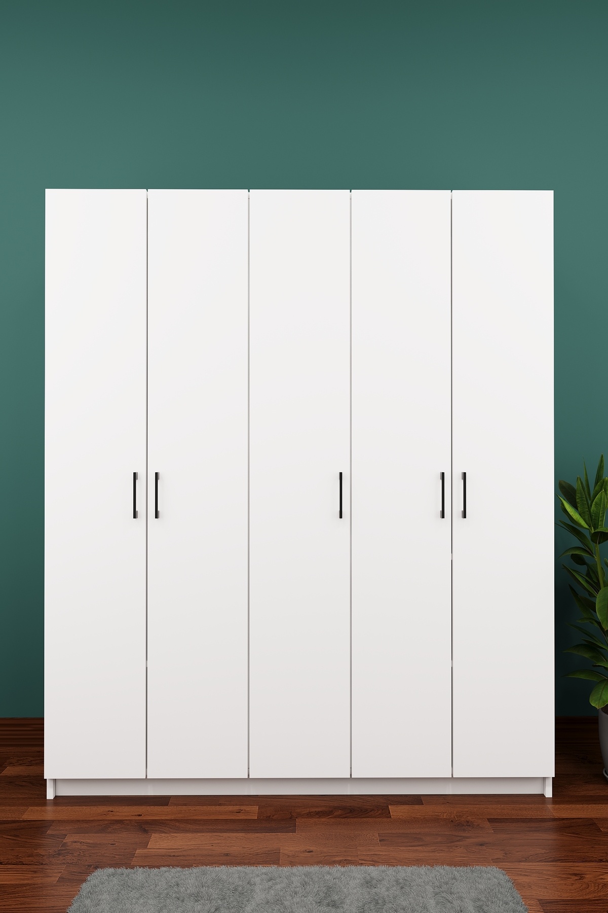 Luxury 5 Door Coat Rack Hanging Cloakroom 100% MDF Shoe Cabinet V09