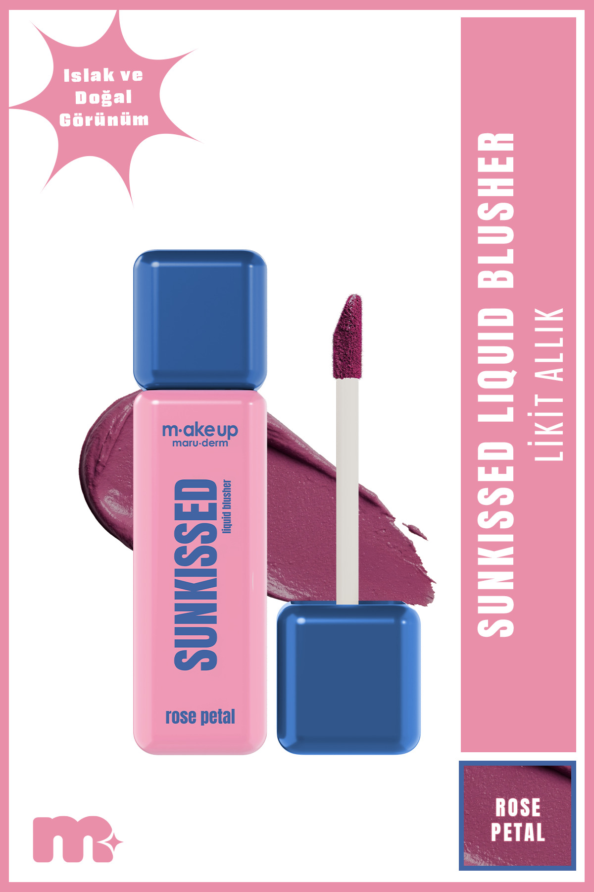 Maru.Derm make up maruderm Yoğun Pigmentli Likit Allık – Liquid Blush Rose Petal