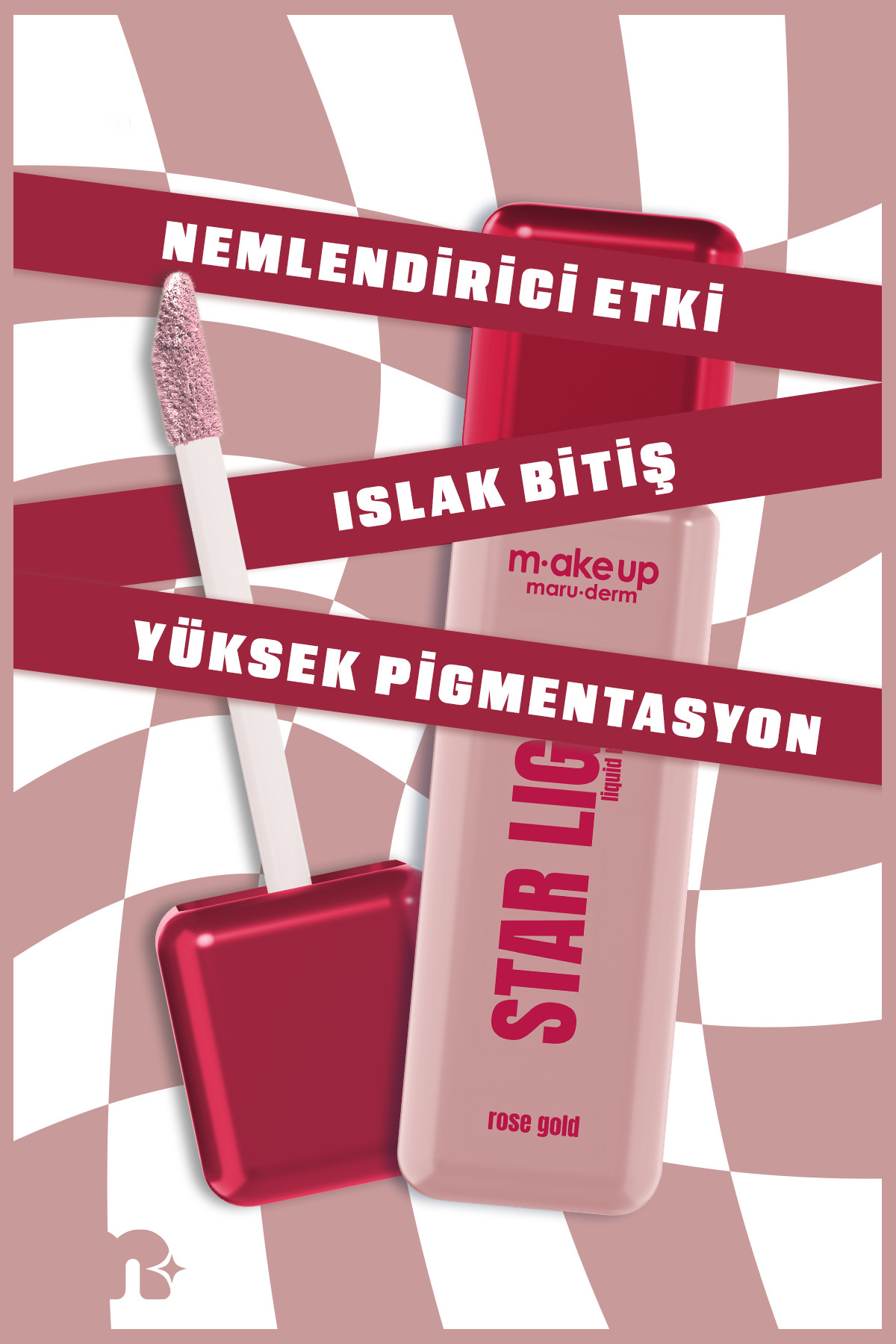make up maruderm Islak Bitişli Likit Aydınlatıcı – Liquid Highlighter Rose Gold — صورتی — تصویر 3 از 6