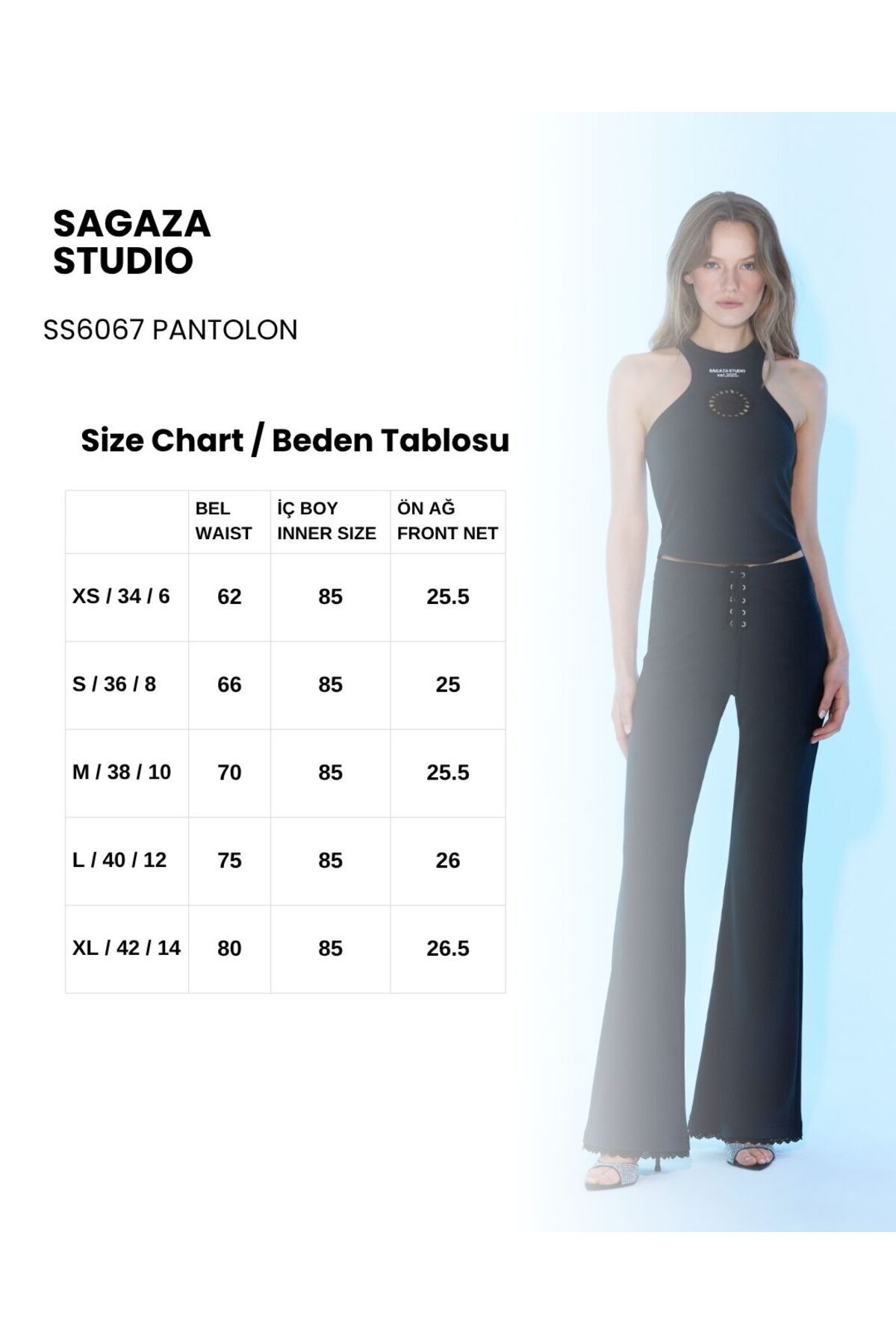 Sagaza Studio SS6067 Lıkralı Ispanyol Kesim Pantolon görsel 4