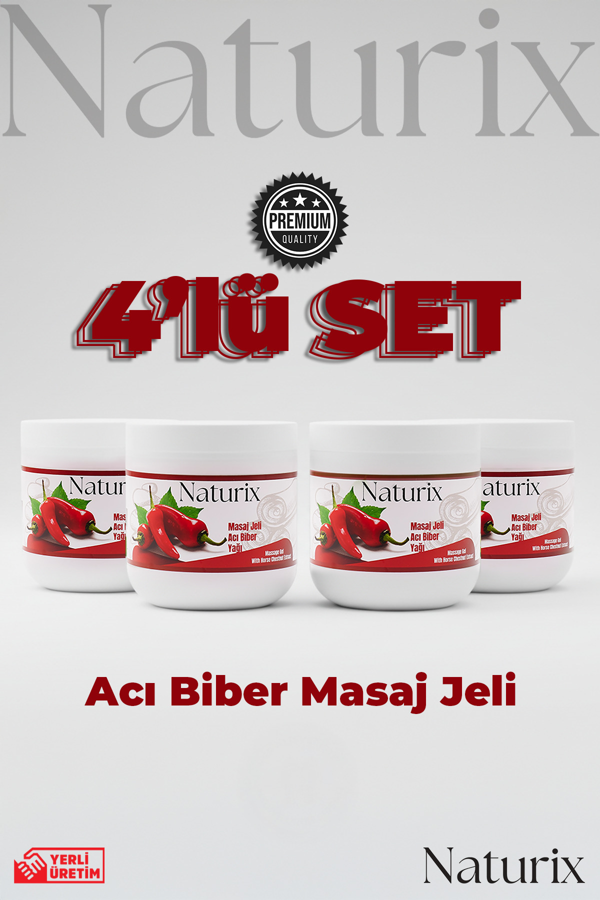 Naturix Biber Balsamı Masaj Jeli 500 ml - 4'lü Eko Paket
