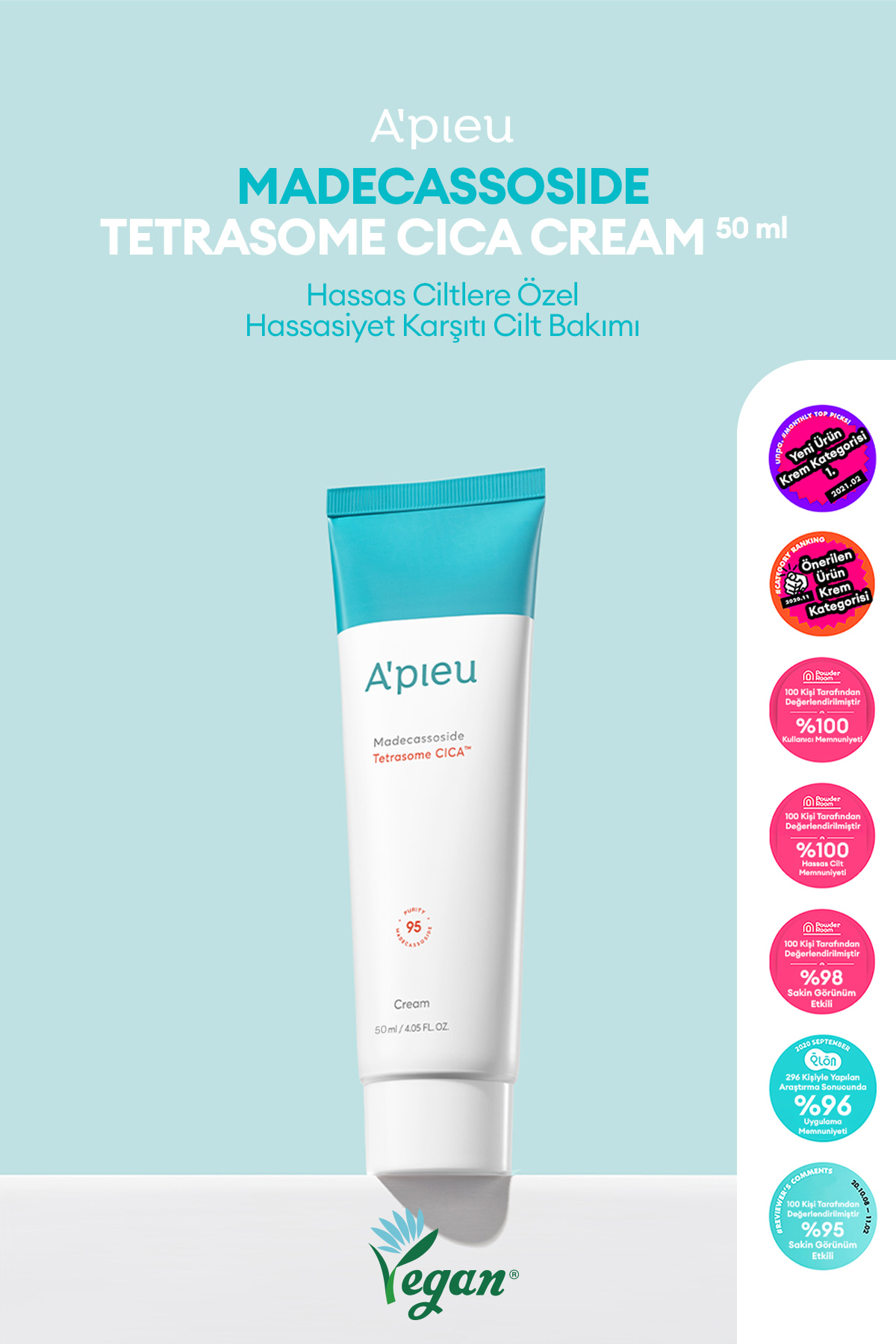 Missha Hassas ve Yıpranmış Ciltler için Cica İçerikli Krem A'PIEU Madecassoside Tetrasome Cica Cream 50ml — 7486