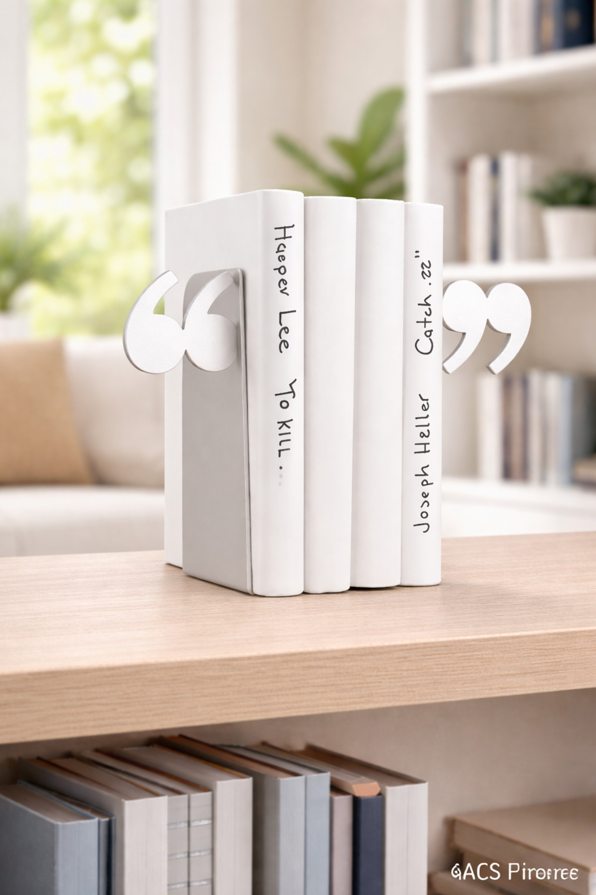 2Pcs SİLVER SPECIAL SERIES ""QUOTATION mark "" Metal Book Support Book Holder Home And Office Decorative