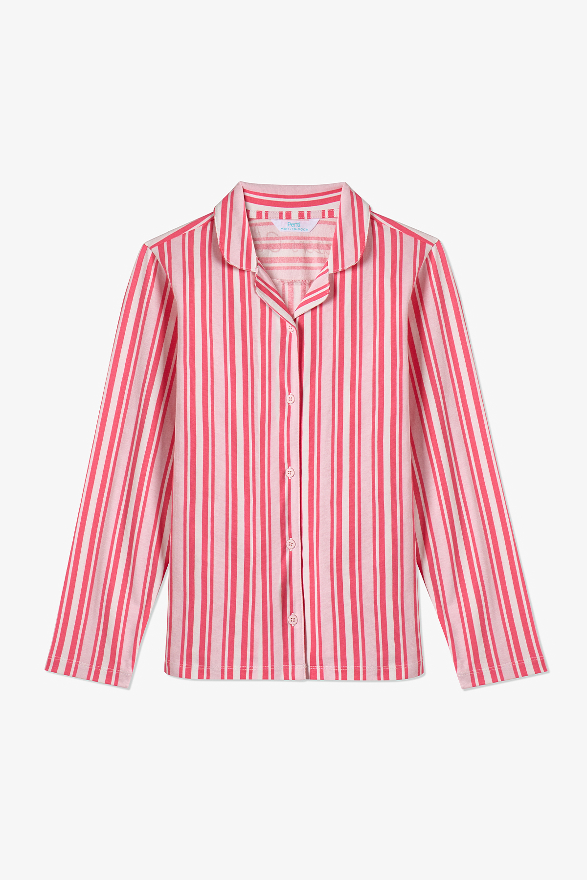 Penti Pembe Kız Çocuk Pink Cozy Club Uzun Kollu Düğmeli Pamuklu Gömlek Pijama Takımı fotoğrafı 2 (önizleme)