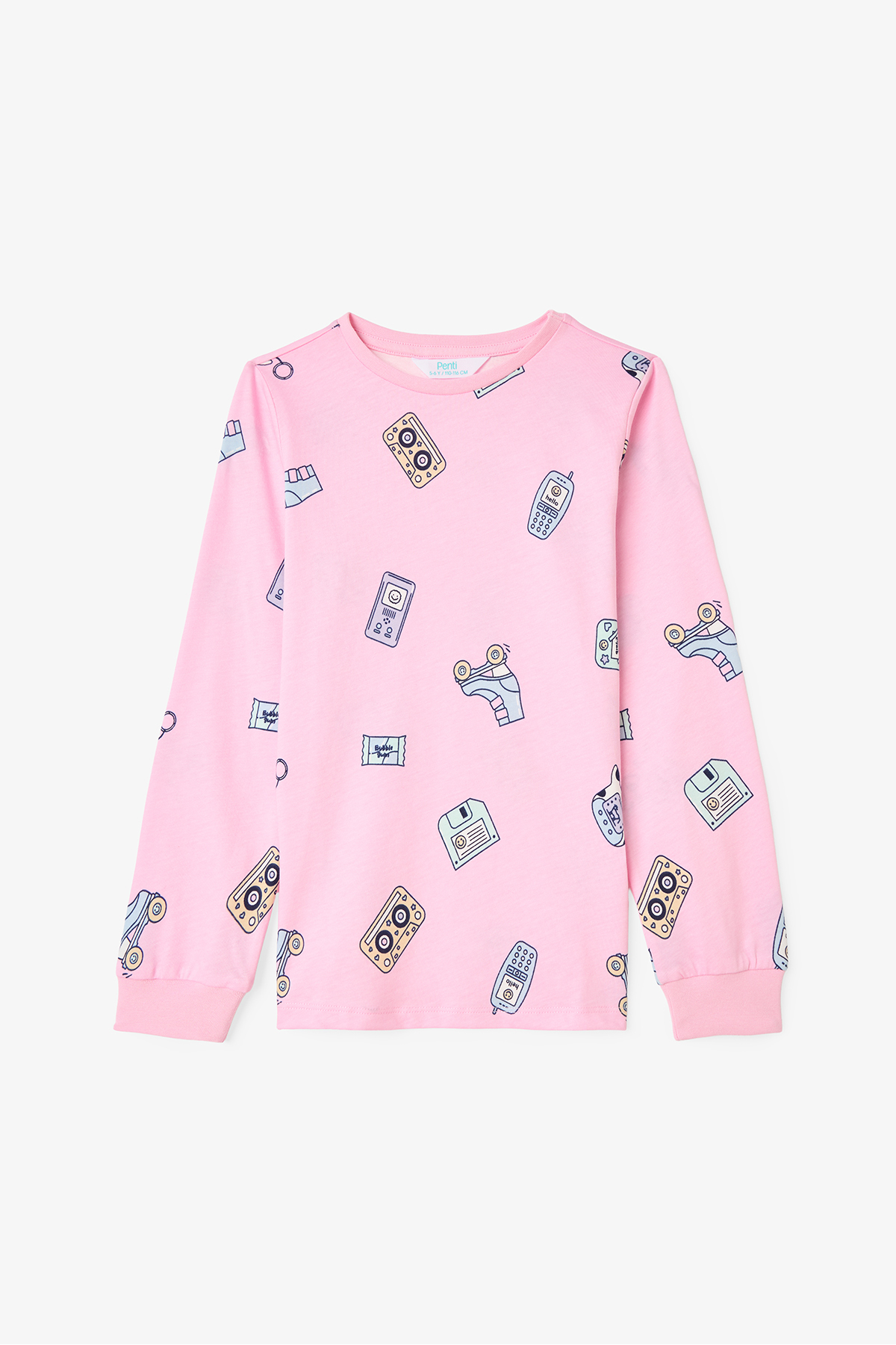 Penti Kız Çocuk Retro Oyuncak Desenli Pamuklu Uzun Kollu 2'li Pijama Takımı fotoğrafı 3 (önizleme)