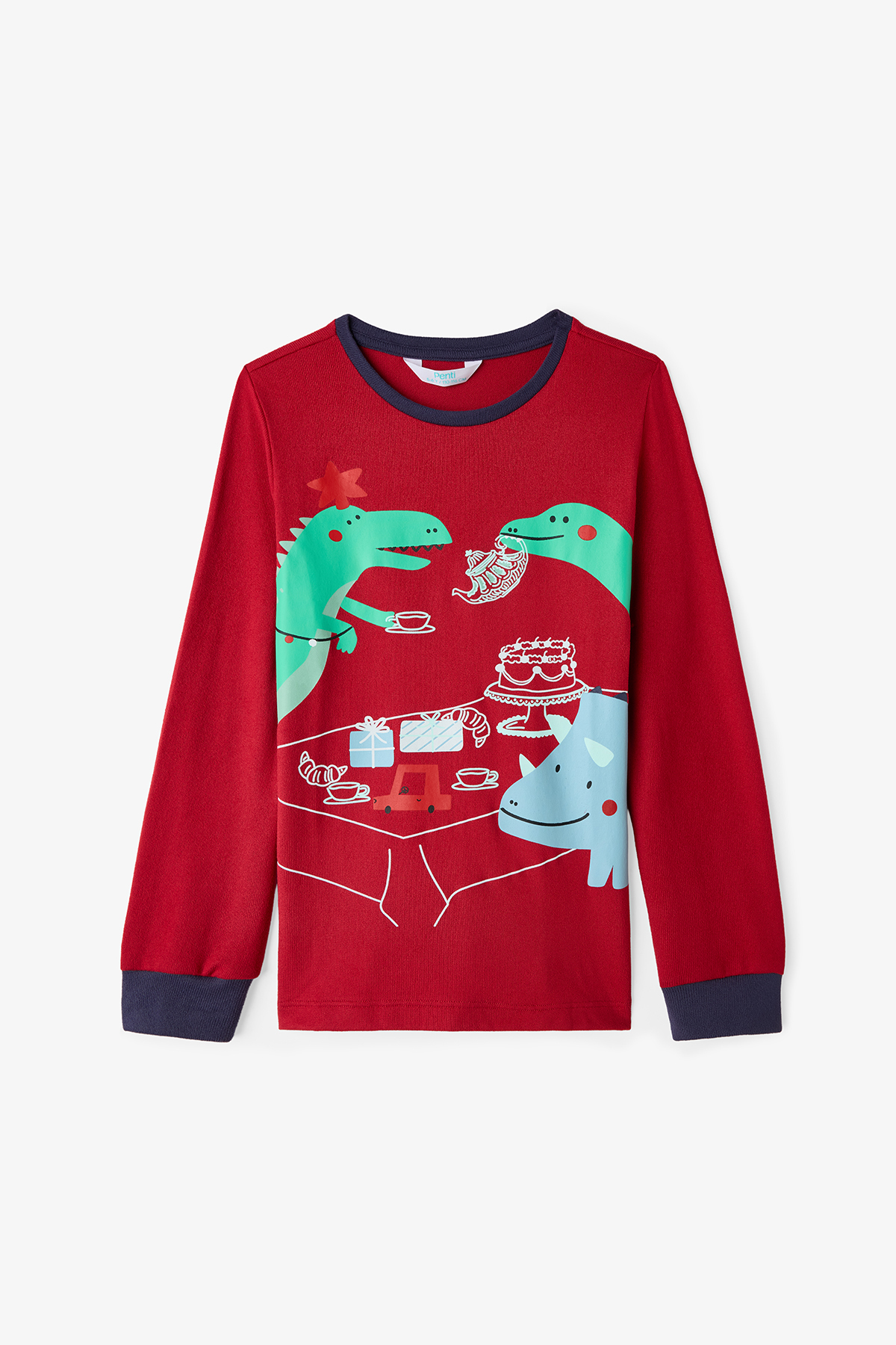 Penti Kırmızı Erkek Çocuk Dinozor Baskılı Uzun Kollu Termal Etkili Pijama Takımı fotoğrafı 2 (önizleme)