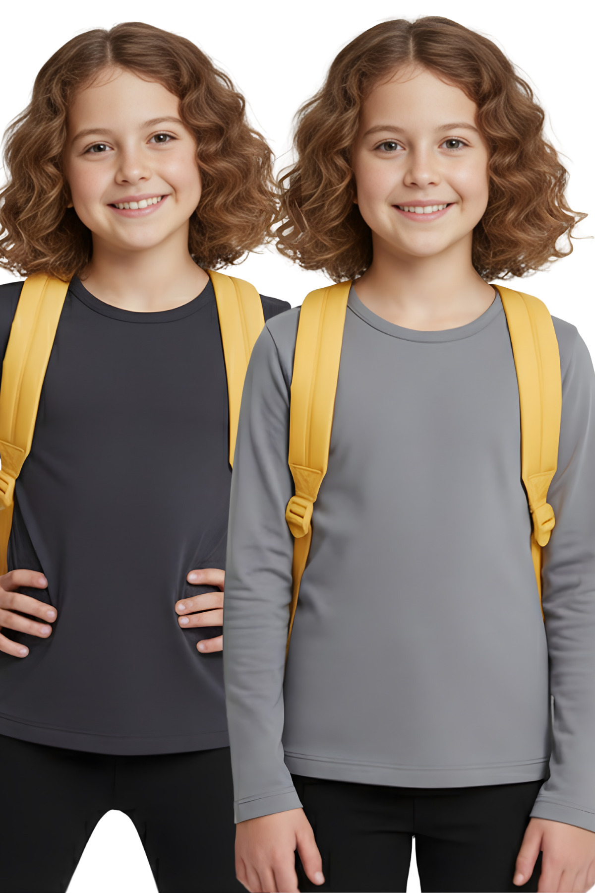 MK Mukko Kids Çocuk Uzun Kollu Tişört-Kız Erkek Çocuk Uzun Kollu Tshirt-10'Lu Set Basic Mevsimlik Üst Badi T-shirt fotoğrafı 5 (önizleme)