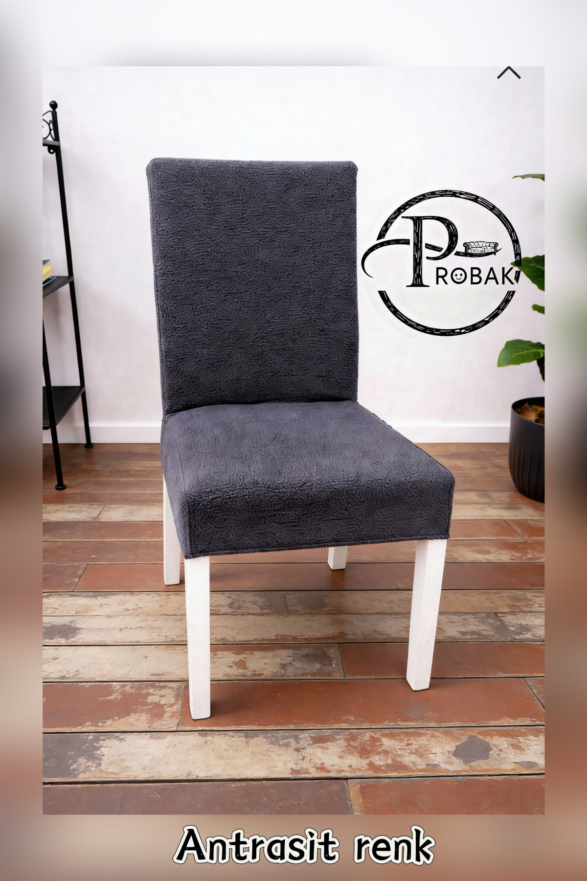 CHAIR COVER Flexible Chair Cover Bohemian Pattern Flat Chair Cover 6pcs Anthracite