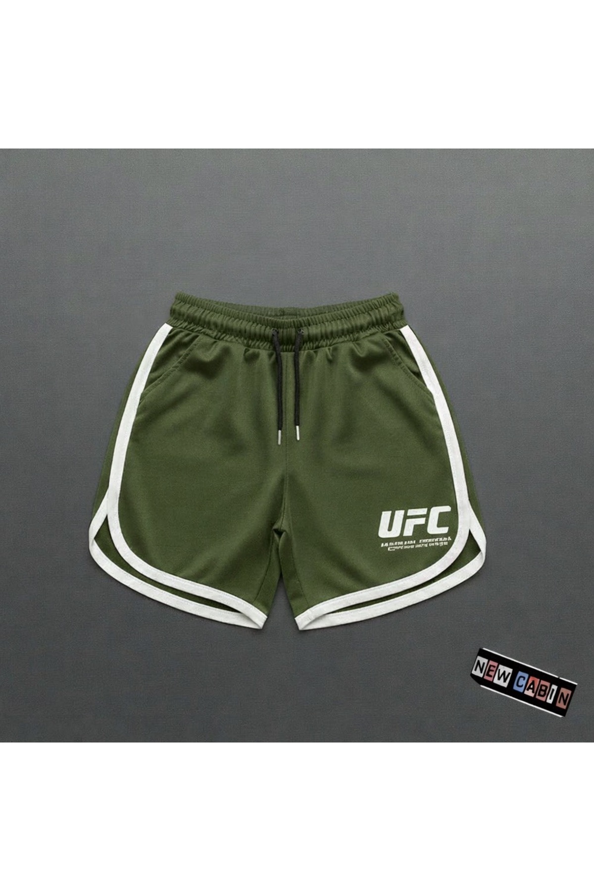NewCabin  Yeni Sezon Premium Petek Kumaş Spor GYM Günlük Haki Antreman Şortu