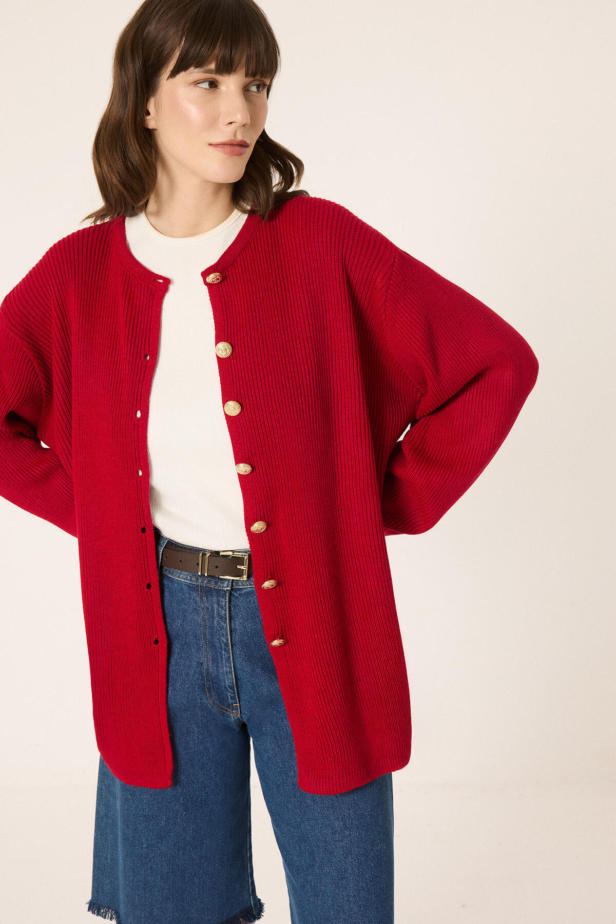 Touche Prive  GOLD DÜĞMELİ UZUN HIRKA - Görsel 4