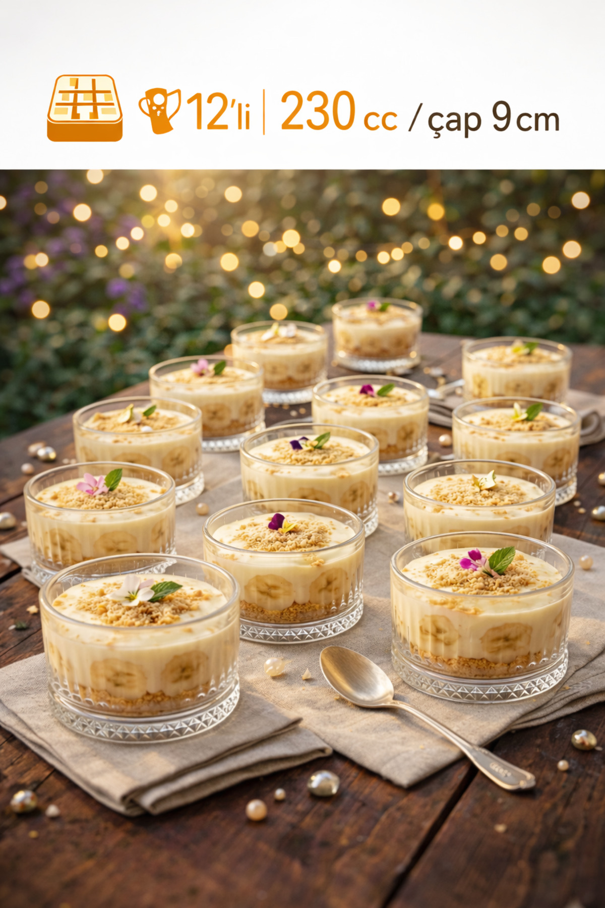 12 Pieces Elysia Model Glass Snack Bowl Dessert Magnolia Glass Snack Bowl Dessert