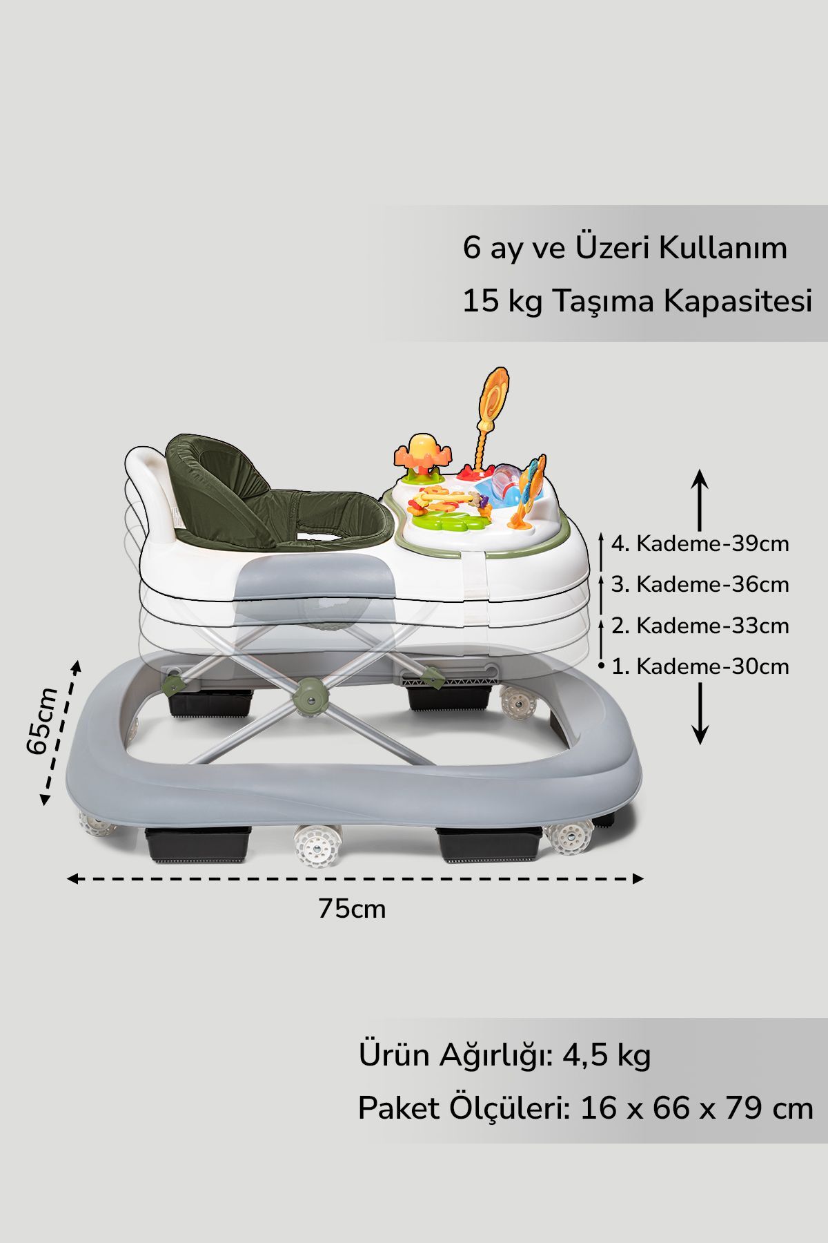 Baby2Go Toodle Lüks Yürüteç fotoğrafı 3 (önizleme)