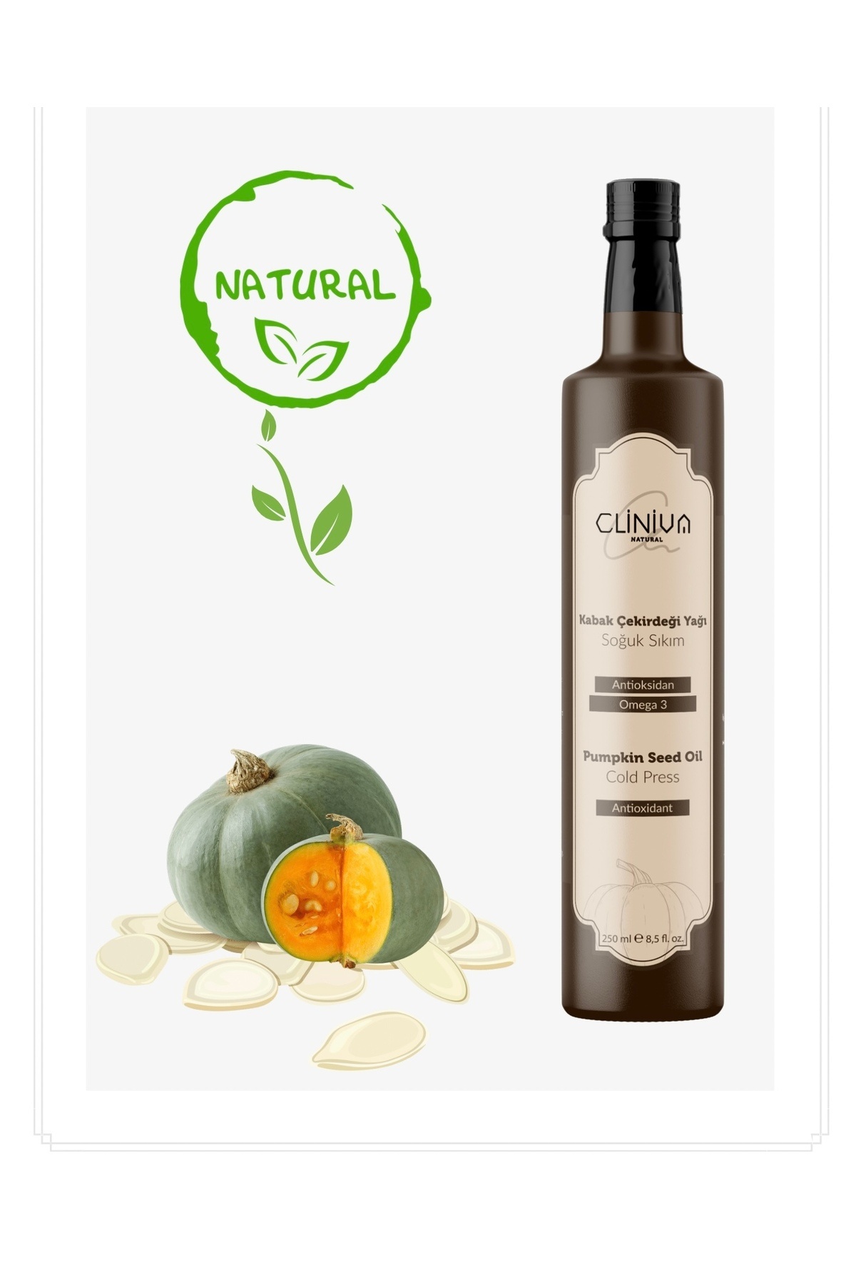 cliniva Kabak Çekirdeği Yağı %100 Doğal Soğuk Sıkım 250ml Yağ - Fiyatı, Yorumları