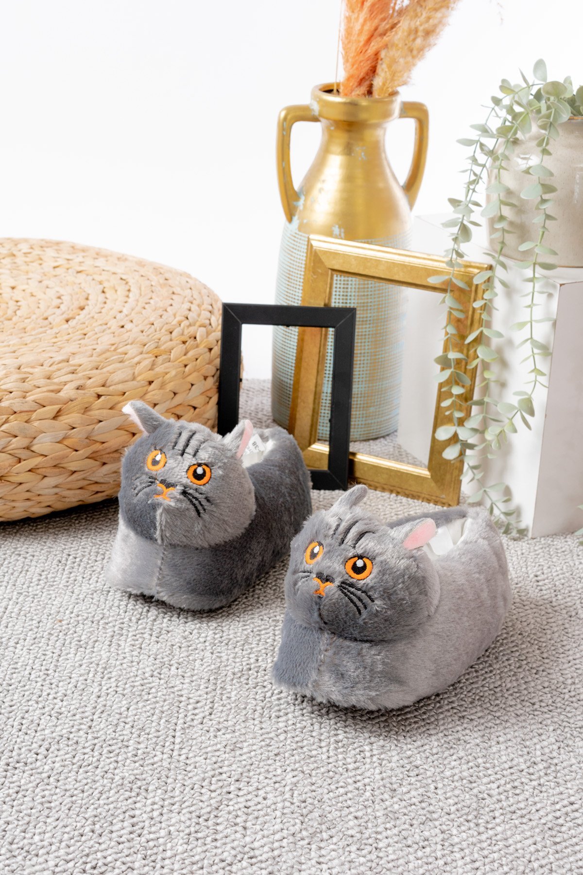 Slipcat Kedi Figürlü Peluş Panduf Ev Pandufu Unisex görsel 4