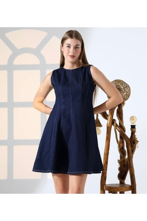 SPARKLE Lacivert kot elbise