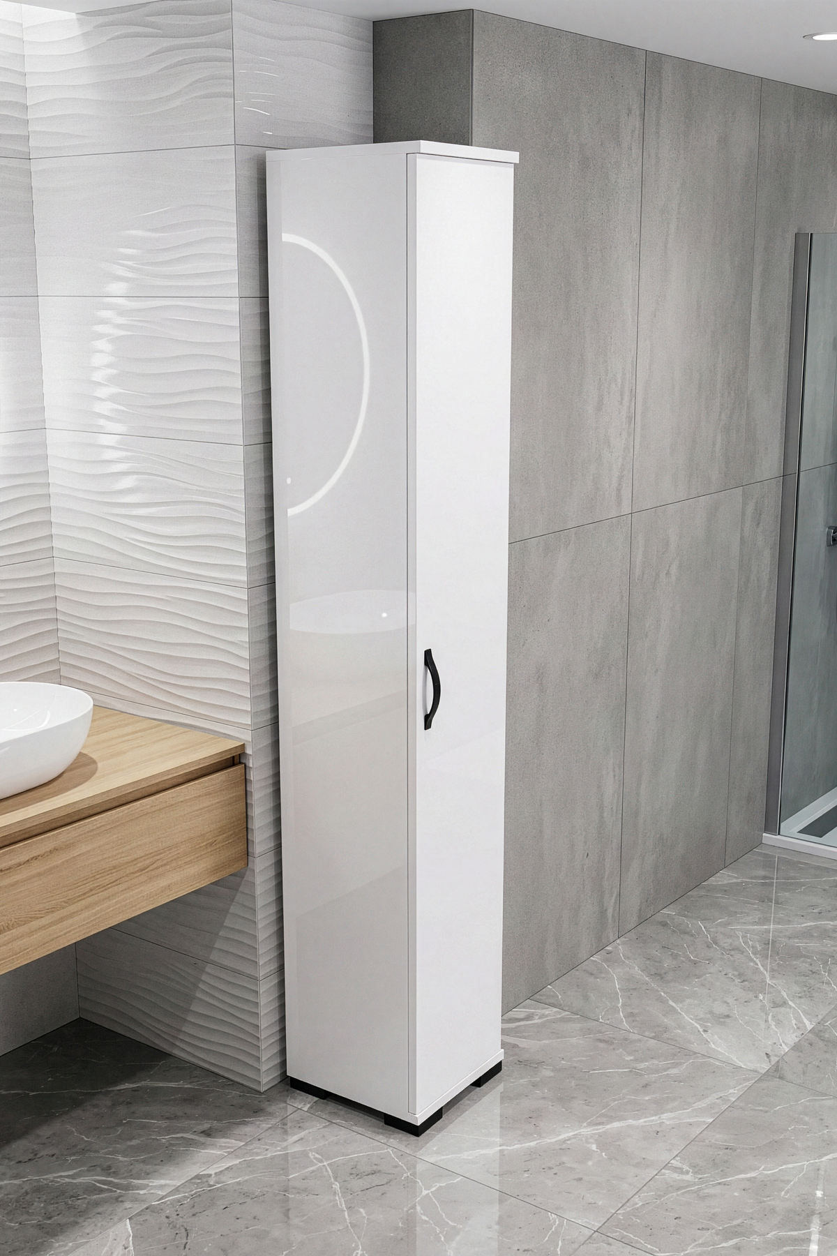 Goldfalez Çok Amaçlı Banyo Dolabı Beyaz 30 cm görsel 2