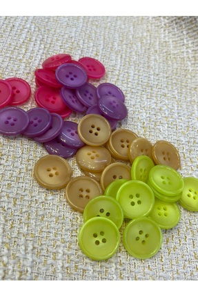 ODDA TASARIM ATÖLYESİ 40 Adet 20 mm Karışık Renk Düğme – Hobi, DIY, Örgü, Tri...