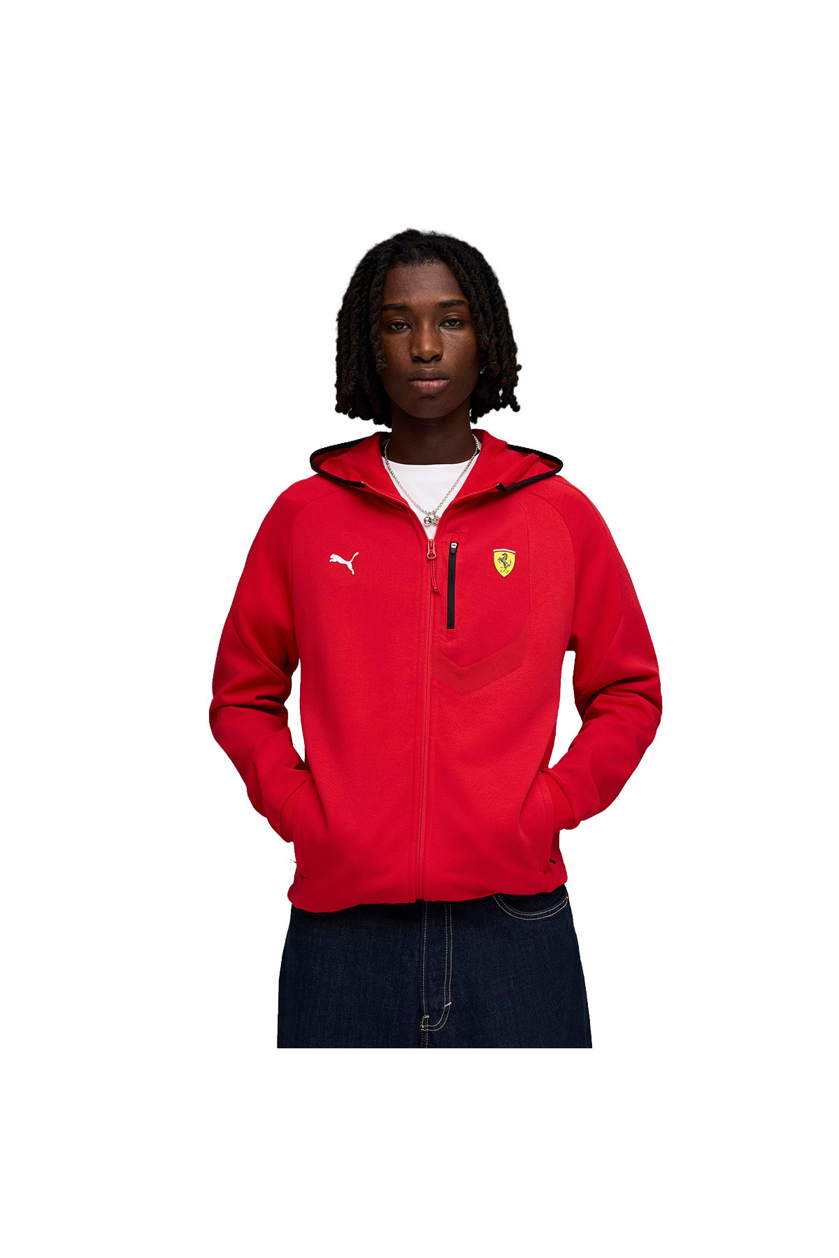 Puma Ferrari HDD PM1 Sweat Jacket 634243 Erkek Eşofman Üstü KIRMIZI
