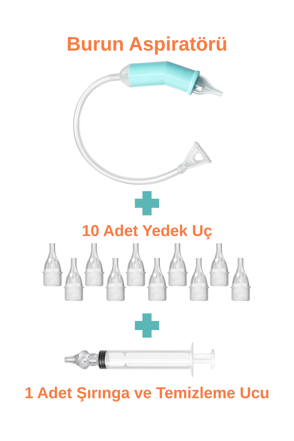 BABYFOR Paket Burun Aspiratörü, 10 Adet Aspiratör Yedek Uç, Enjektör ve Ucu (TAŞIMA KUTUSU HEDİYELİ!) fotoğrafı 2 (önizleme)