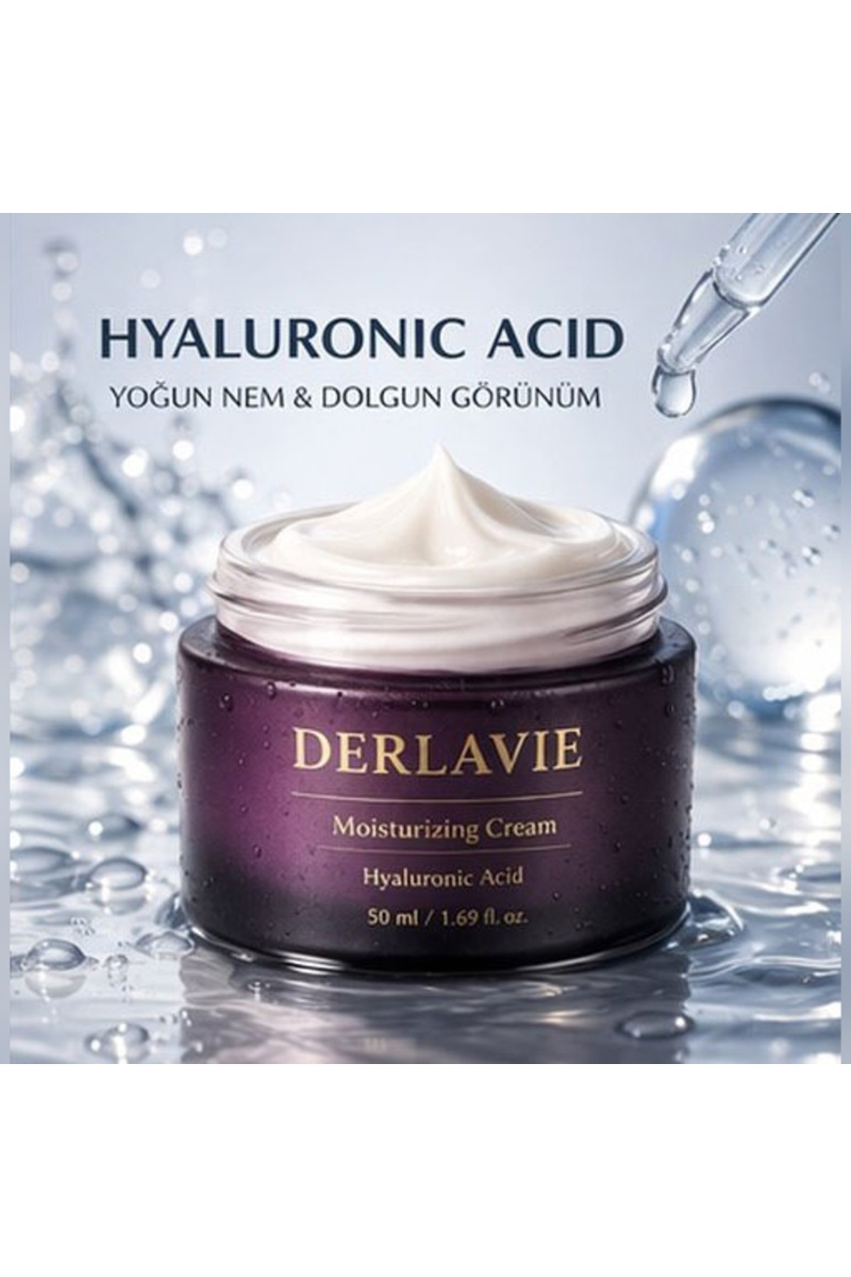 Derlavie کرم مرطوب کننده صورت و دست هیالورونیک اسید ۵۰ میلی لیتر — DRL-CREAM-50