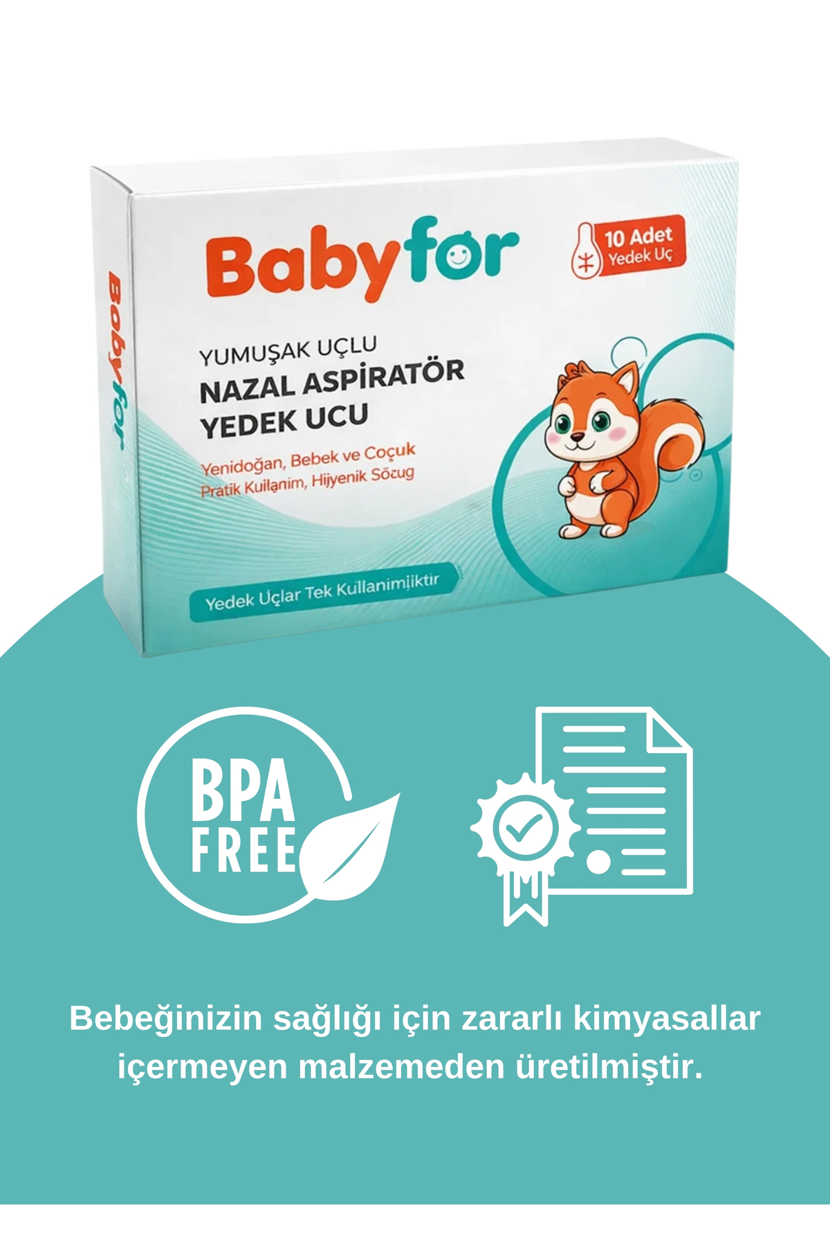 BABYFOR Bebe Burun Aspiratör Yedek Ucu 10 Adet - Tüm Markalar ile Uyumlu fotoğrafı 3 (önizleme)