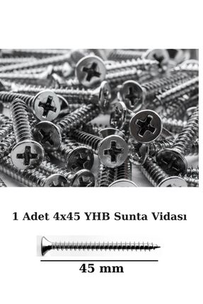 Netzerkoz 1 adet 4x45 YHB Sunta Vidası - Yıldız Havşa Başlı Galvanizli Sunta ...