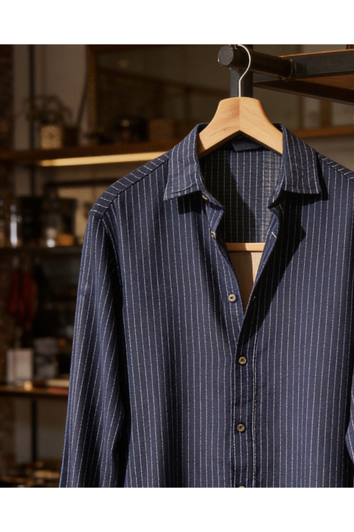 Hazhers  Erkek Keten Oversize Rahat Kesim Uzun Kollu Yazlık Gömlek - Görsel 2