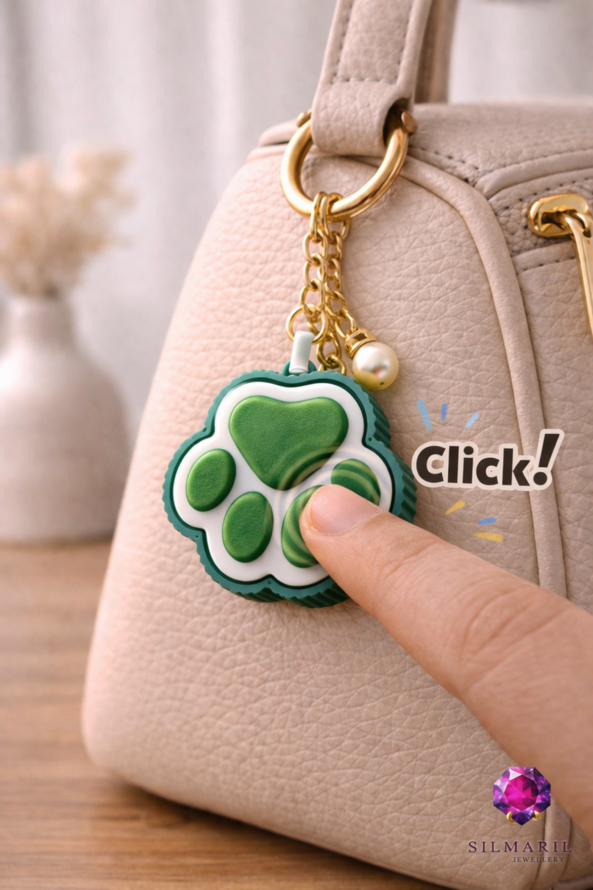 Kedi Patisi Click Anahtarlık Blue Switch Fidget Stres | Sevimli Hediyelik & Çanta Süsü (Yeşil-Mavi) — Silmaril Store — Anahtarlık (3)