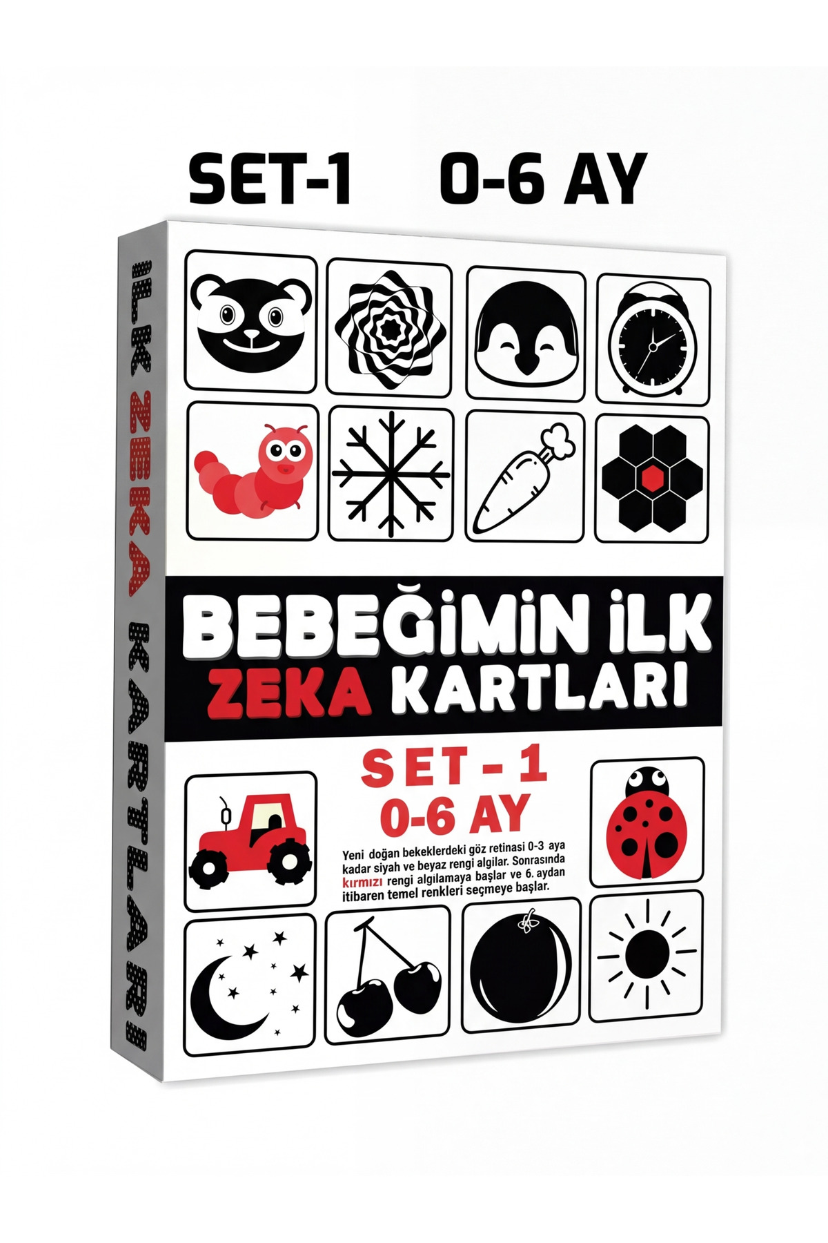 The Monarch Co 3'lü Set Bebeğimin İlk Zeka Kartları (0-24 Ay) - Görsel Uyarıcı Eğitici Bebek Gelişim Kartları fotoğrafı 2 (önizleme)
