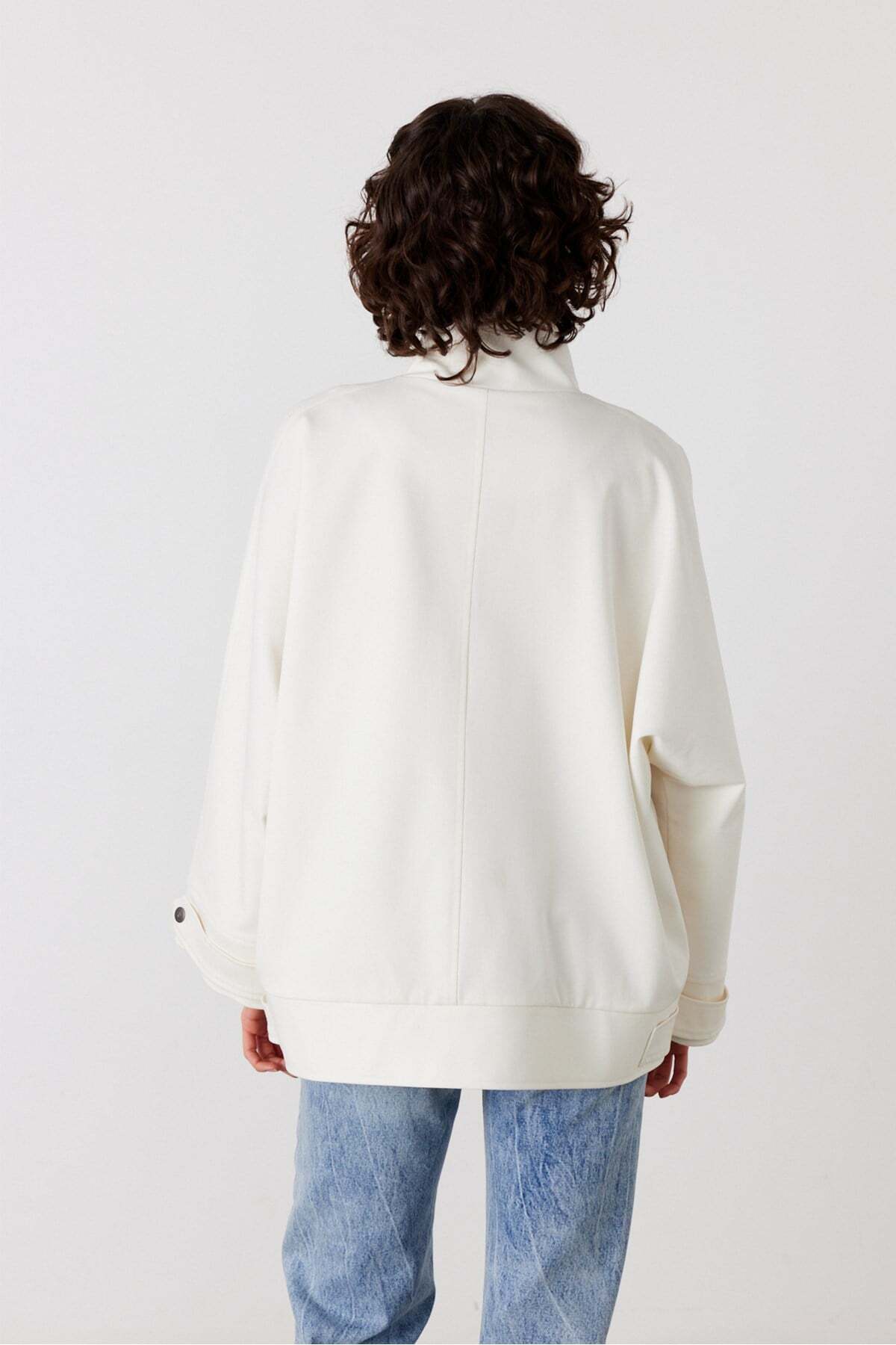FACETTE Scarlet Gabardin Oversize Ceket Ekru görsel 6