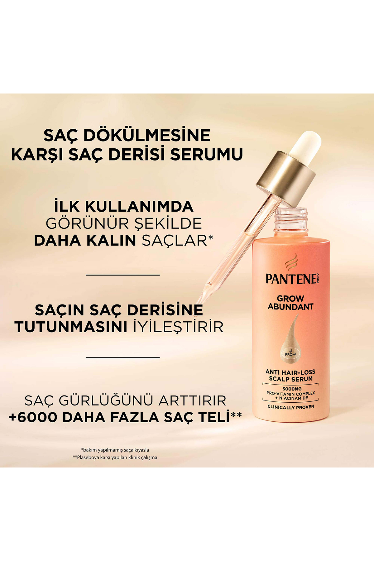 Grow Abundant Saç Dökülmesine Karşı Pro-V Kompleksi + Niasinamid İçeren Saç Derisi Serumu 60ml — 8006530060721 — تصویر 4 از 7