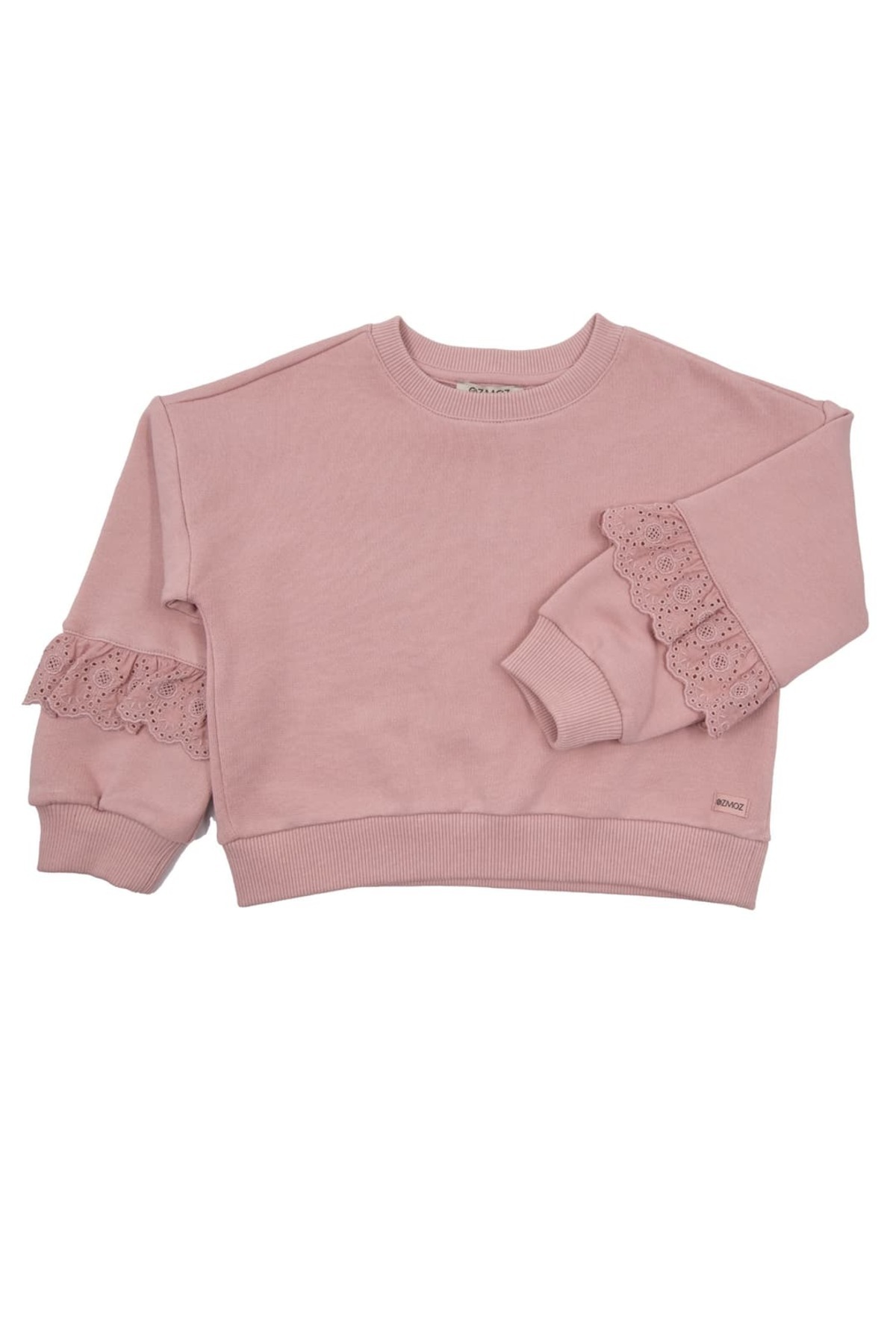 Ozmoz By Mukadder Özden Organik Dantelli Gül Kurusu Minik Kız Çocuk Sweatshirt fotoğrafı 2 (önizleme)