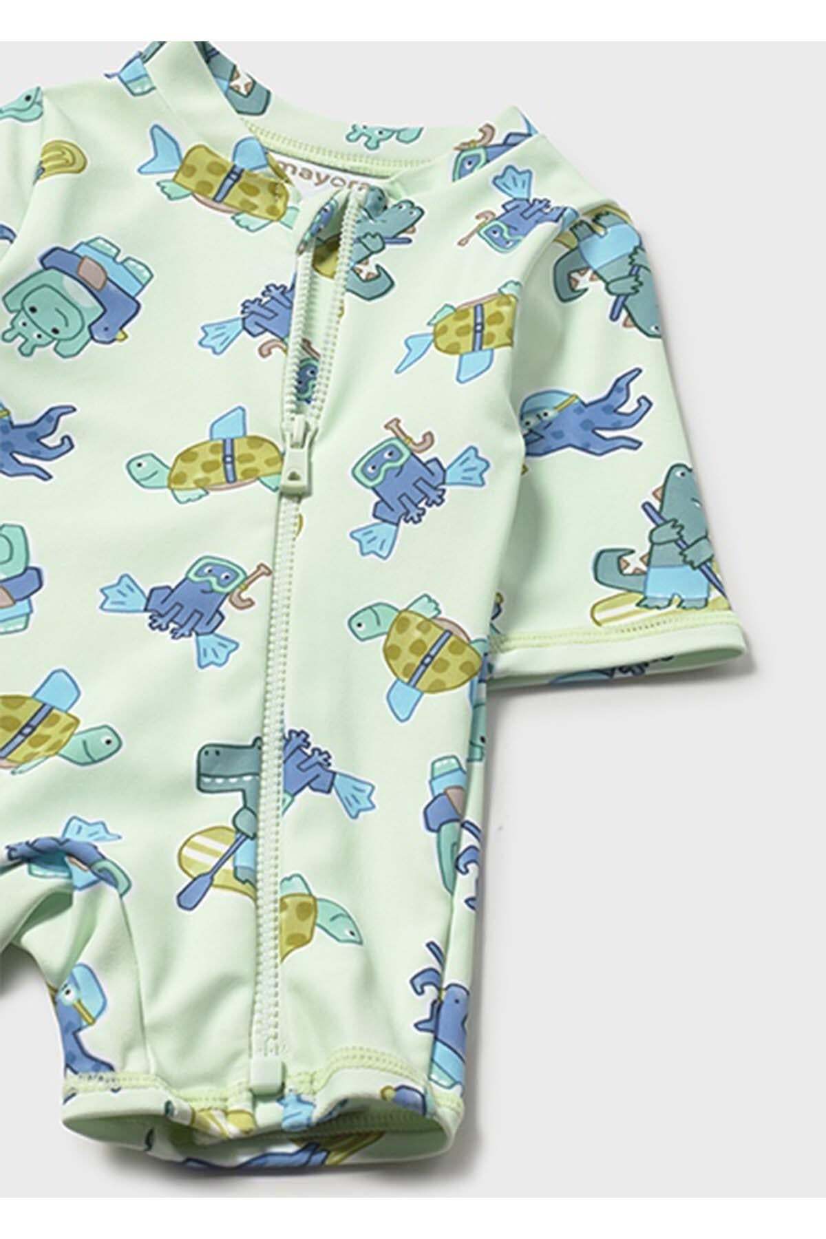 Mayoral Yazlık Erkek Bebek Yenidoğan Bady Şapkalı Mayo - Yeşil fotoğrafı 3 (önizleme)