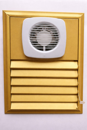 Meridyen Menfez 40x40 Fanlı GOLD Alüminyum Banyo Panjuru