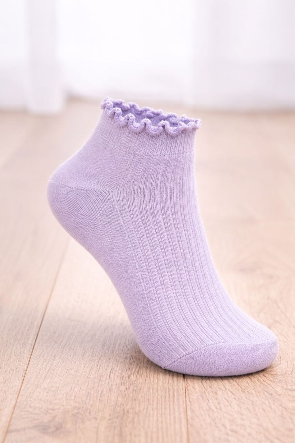 Sky Socks 5'li Penye Pamuklu Fırfırlı Soft Renkli Kokulu Patik Unisex Kısa Spor Sneakers Çorap görsel 5