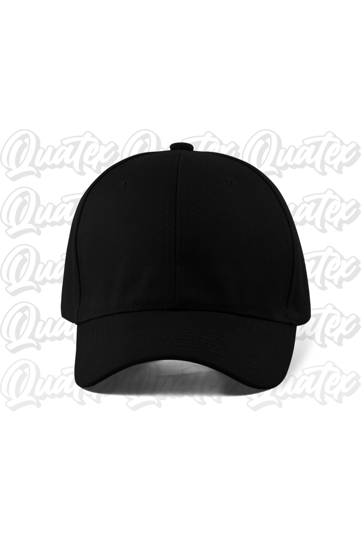 QUATEX Basic Düz Pamuklu Şapka - Siyah Renk %100 Pamuk Gabardin Unisex Model Şapka