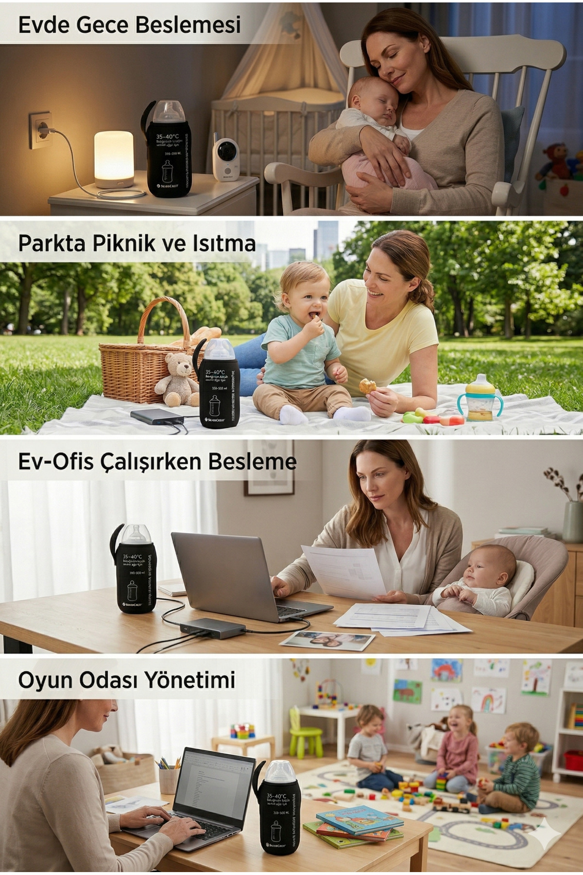Silver Crest Biberon Isıtıcısı 40 Derece 350-500 Ml Uyumlu Usb Taşınabilir Cam Plastik Uyumlu fotoğrafı 7 (önizleme)