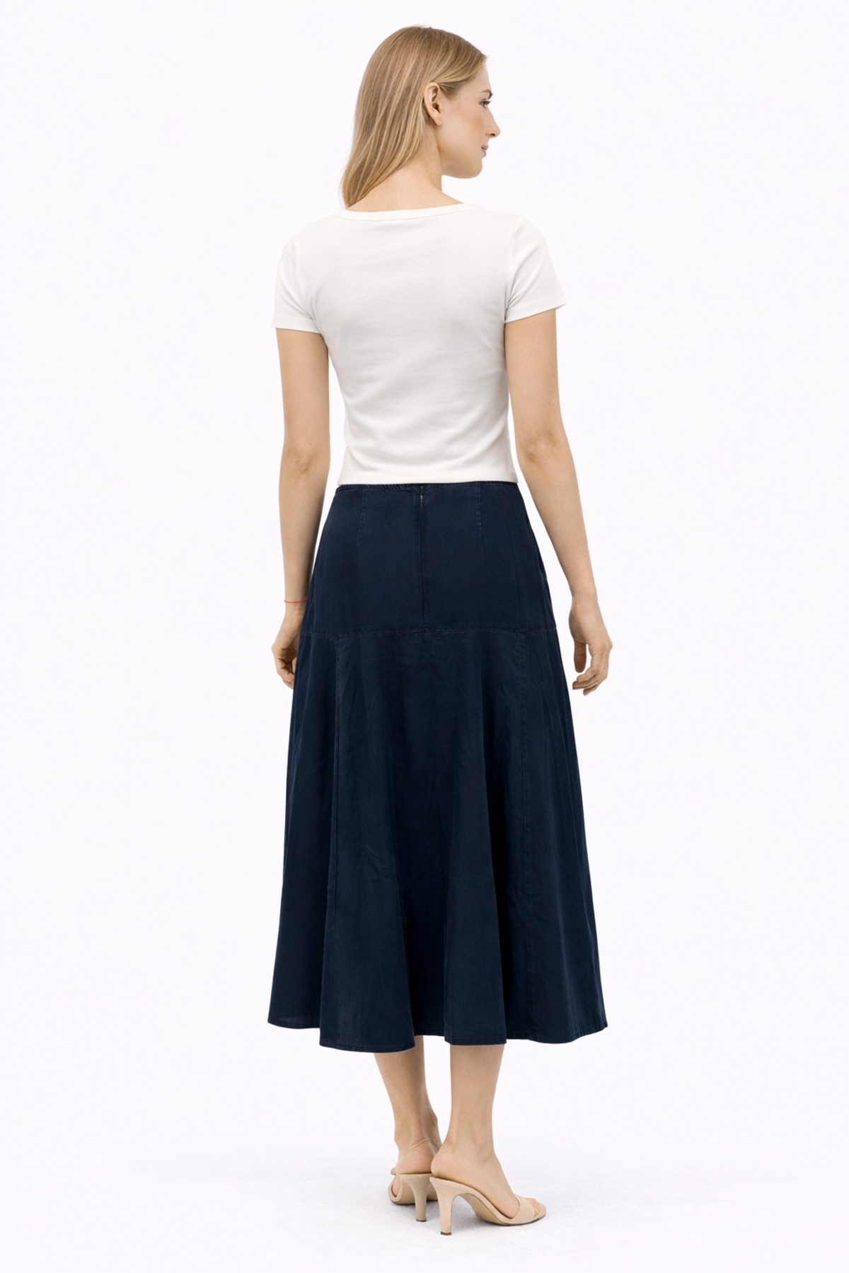 VENA  Mary Blue Black Jean Etek(TENCEL)(TM)-Blue Black - Görsel 3
