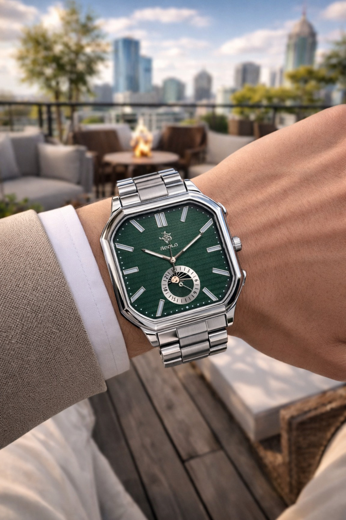 original new season square model men's wristwatch
