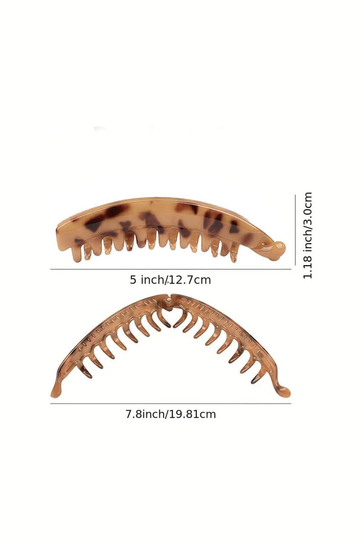New Obsessions Plastik Büyük Taraklı Leopar Muz Toka- 2 Adet görsel 6