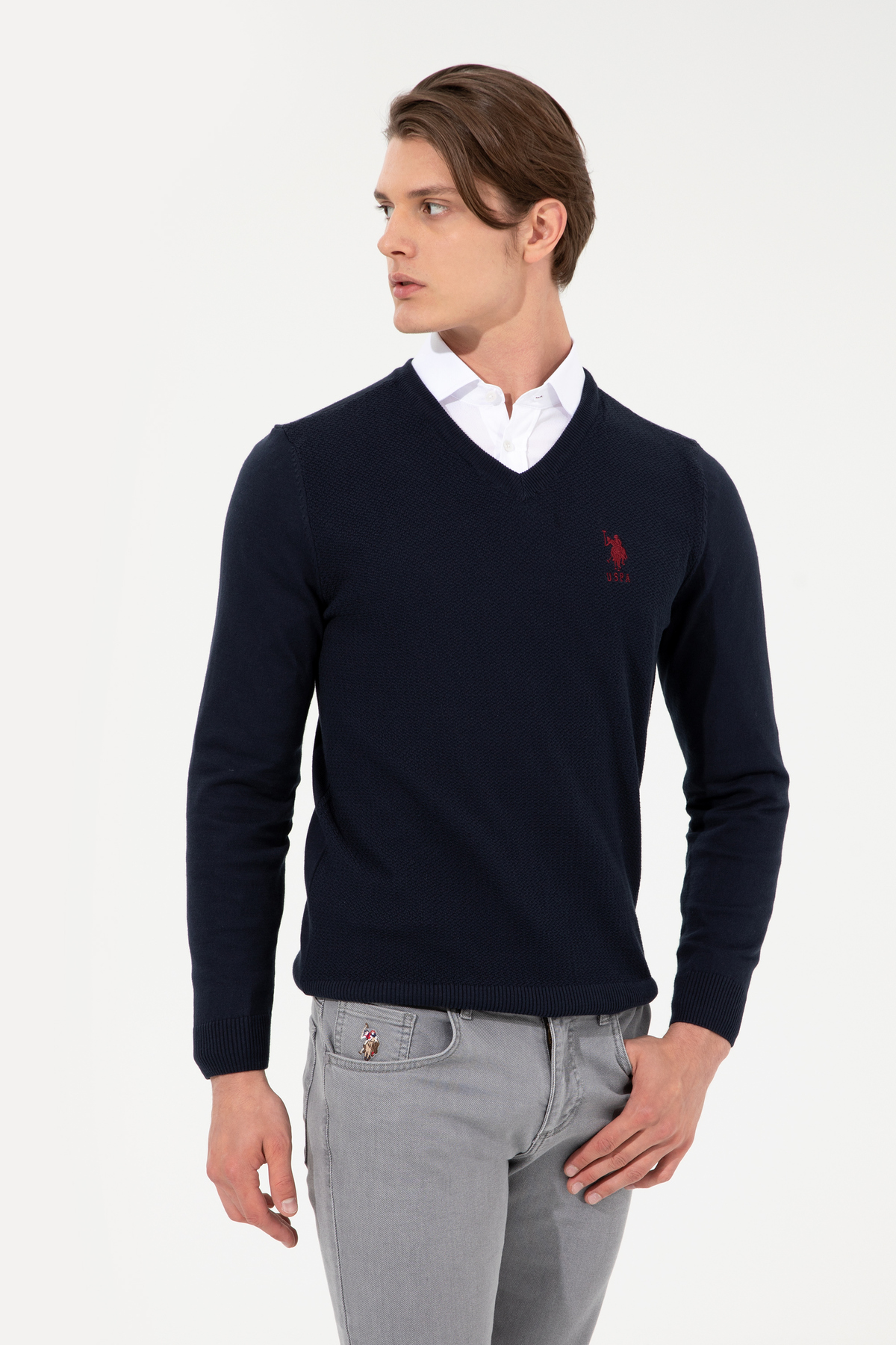 پلیور و بافتمردانهU.S. Polo Assn.آبی سرمه‌ای