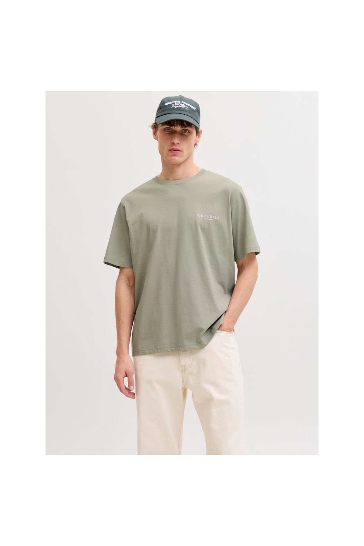 تی‌شرت سبز مردانه طرح Montauk Allover (12292148-SGRS) جک اند جونز تی شرت ورزشی Jack & Jones