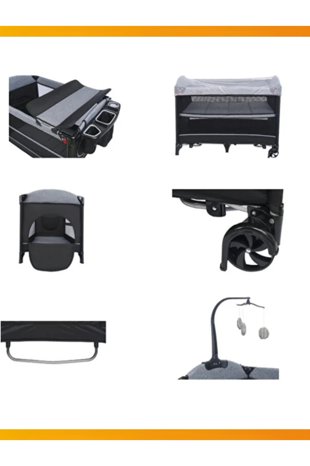 modabebekler Katlanır Park Beşik Anne Yanı Asansörlü Sallanır Sabitlenir Çantalı Dönenceli Bebek Beşiği fotoğrafı 5 (önizleme)