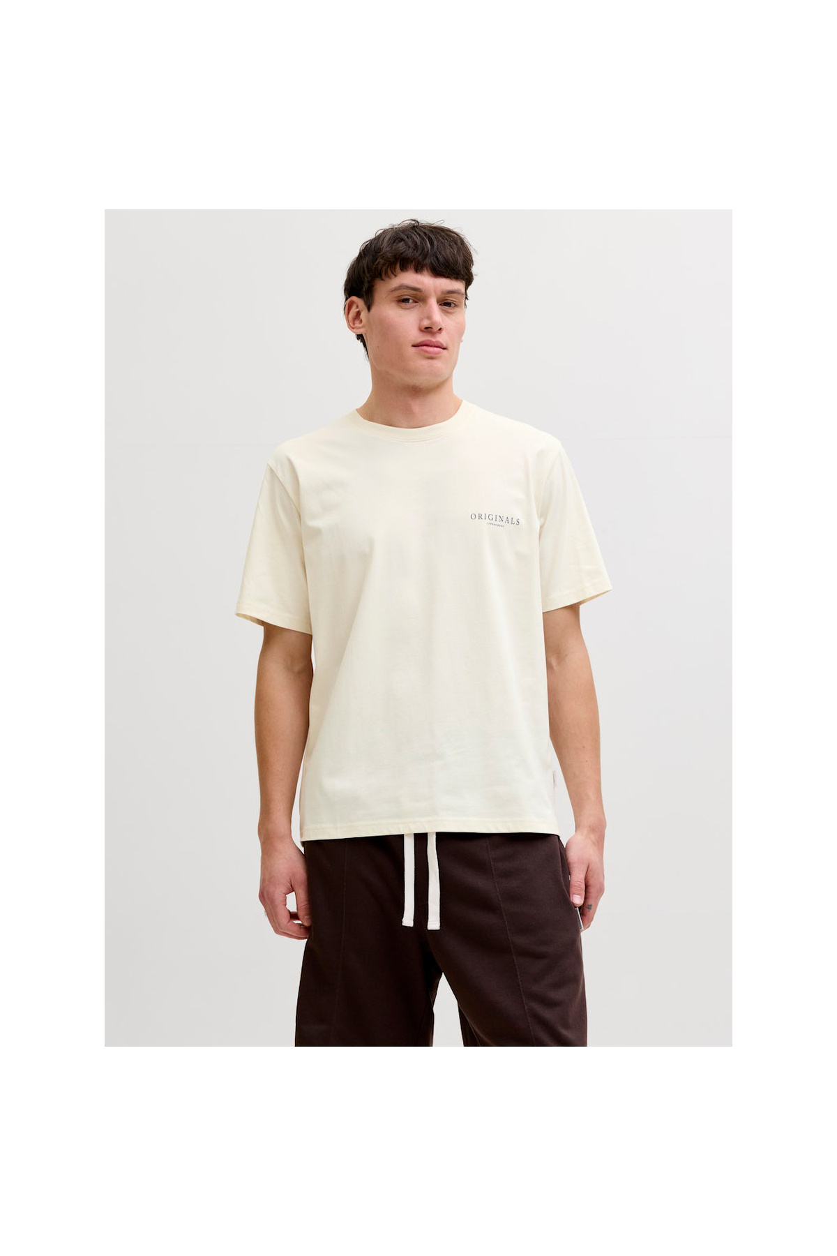 تی‌شرت کرم مردانه طرح Montauk Allover (12292148-ANW) جک اند جونز تی شرت ورزشی Jack & Jones