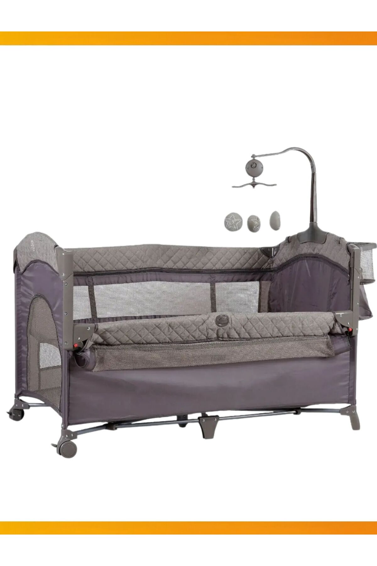 modabebekler Katlanır Park Beşik Anne Yanı Asansörlü Sallanır Sabitlenir Çantalı Dönenceli Bebek Beşiği fotoğrafı 3 (önizleme)